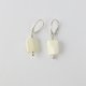 Medium long amber earrings white beads